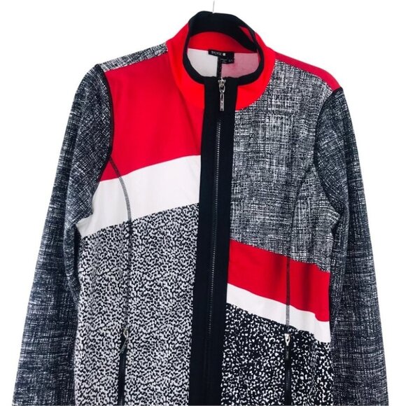 BYLYSE Multicoloured Zip up Jacket Women Size M black and Red - Picture 4 of 16